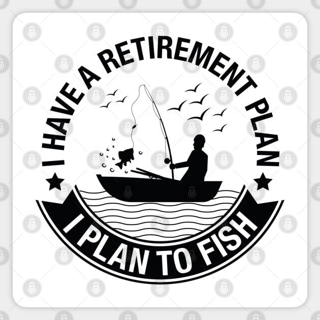 Retirement Plan Fishing Sticker by LuckyFoxDesigns